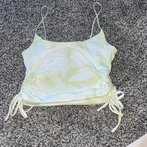 Me to We yellow tie dye cropped tank